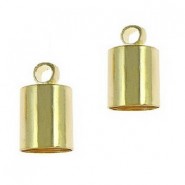 Metal end cap Ø 5mm with eyelet Gold